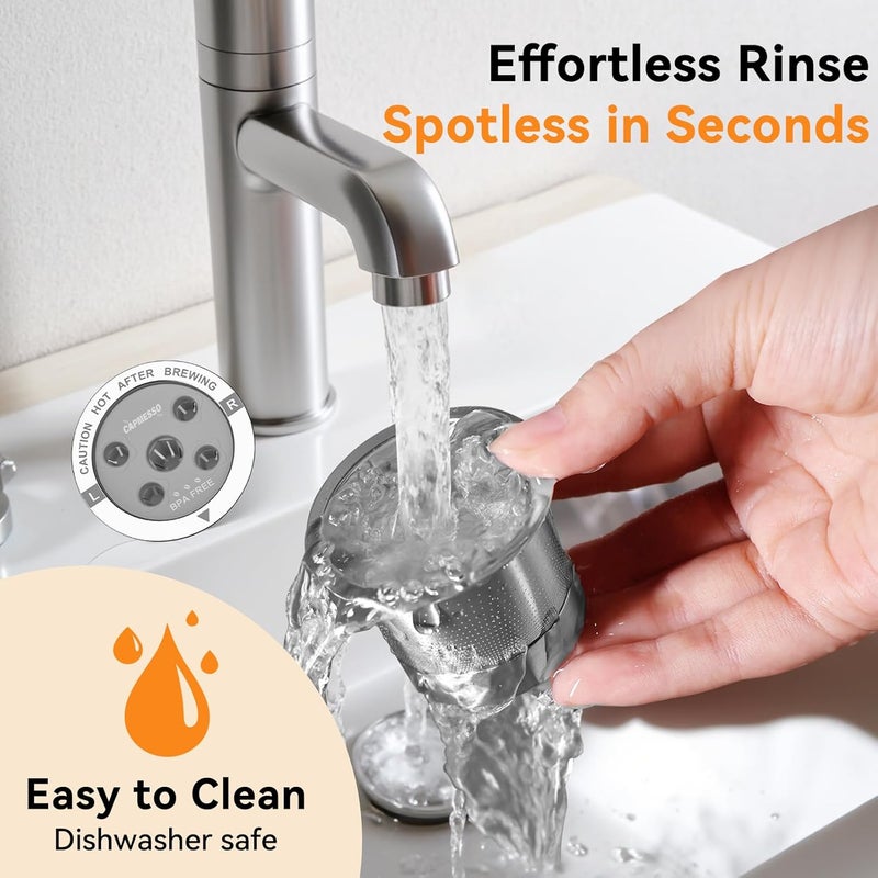 CAPMESSO Reusable K Cups for Keurig: 2025 Updated My K cup Metal Coffee Filter Refillable Coffee Pods with 5 Holes - for K Supreme/K Slim/K-Duo Gen2/K-Brew Chill with MultiStream Technology (2 Pack) - Image 5